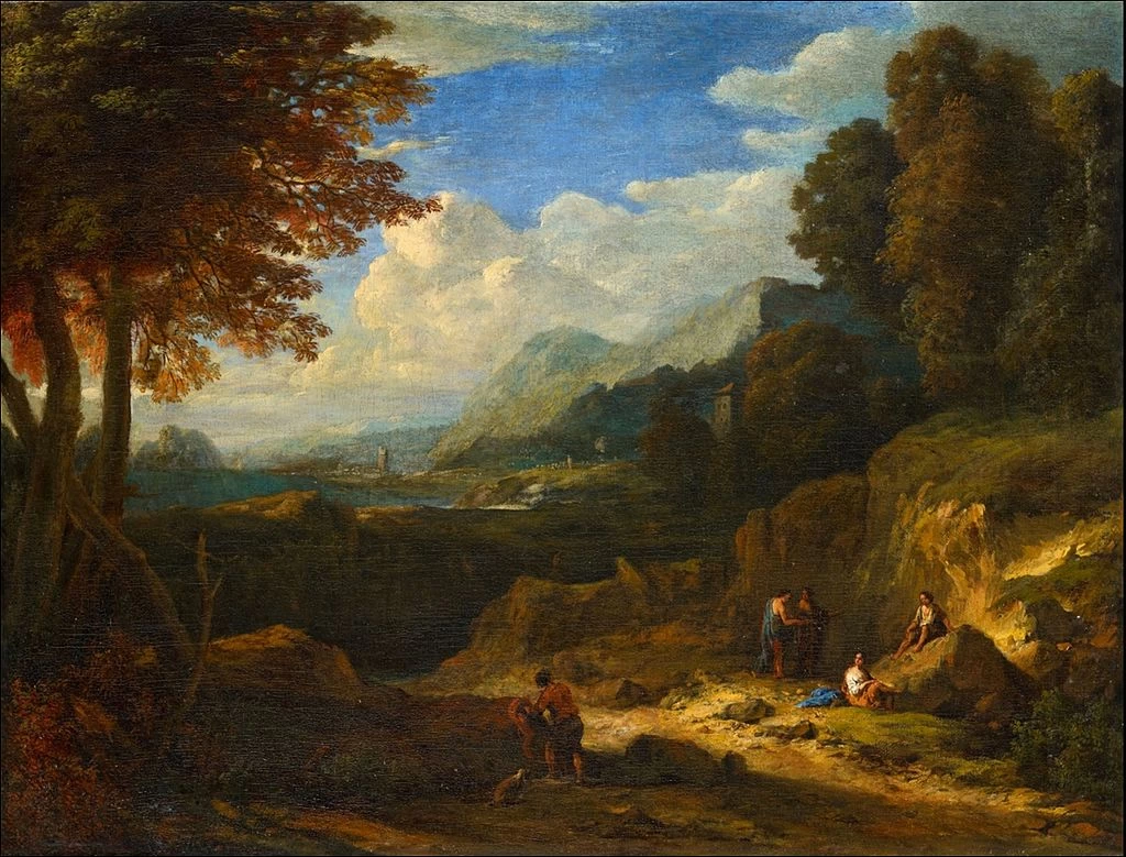 Paesaggio montuoso con figure